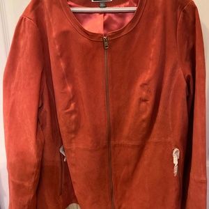 Woman’s Suede Jacket - Colour Coral